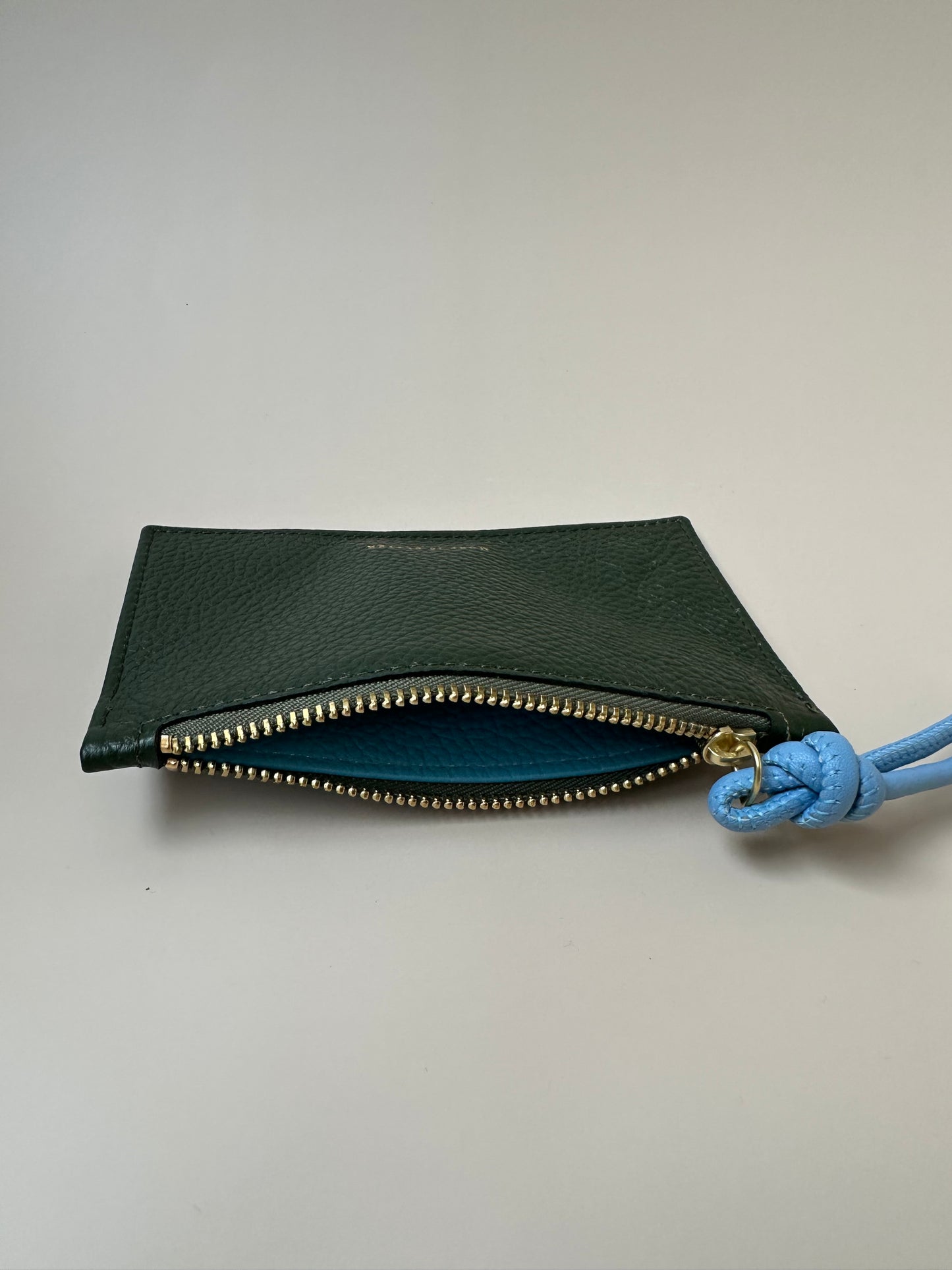Coin Card Holder In Nappa Calfskin Forest
