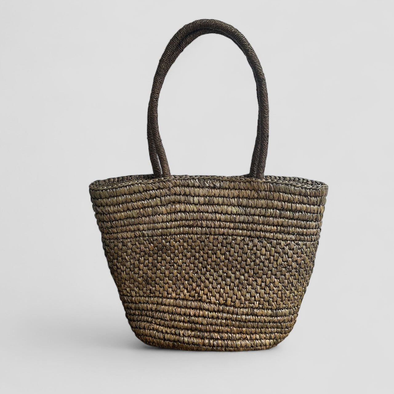 Brown Raffia Basket Bag