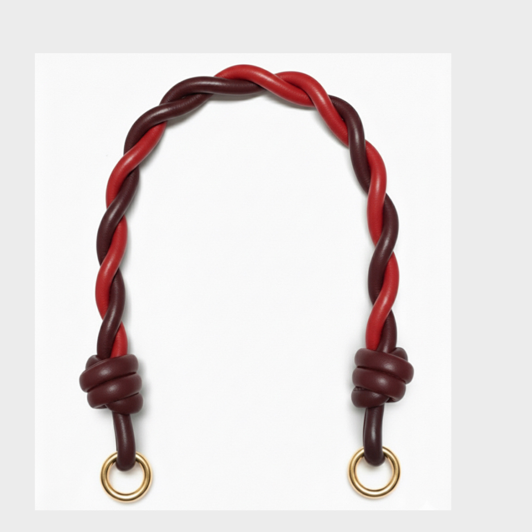 Leather strap in Burgundy and Pomdoro