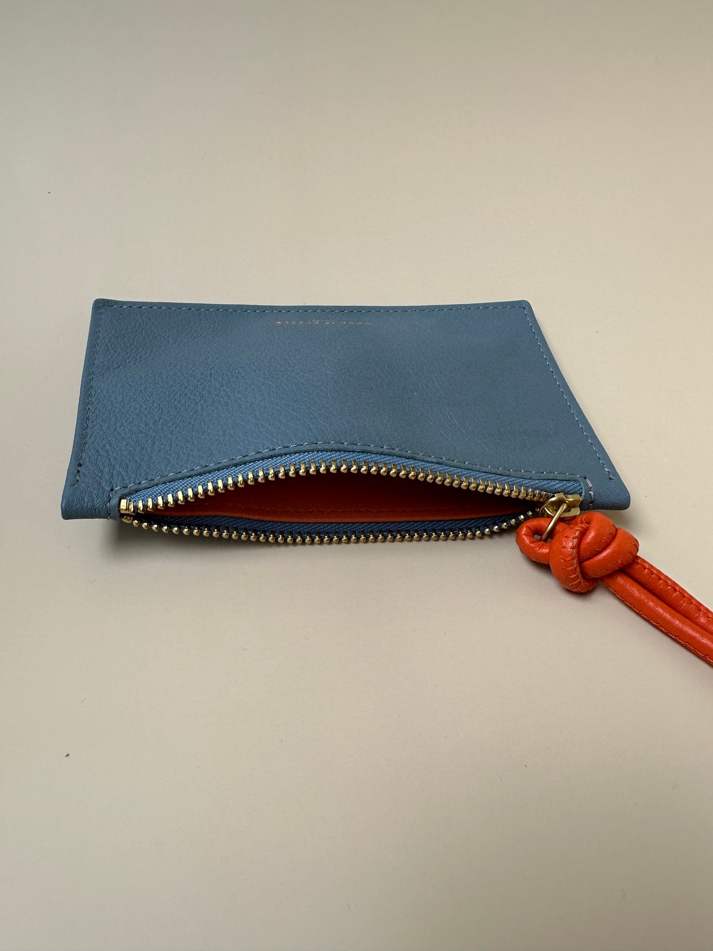 Coin Card Holder In Nappa Calfskin Sky