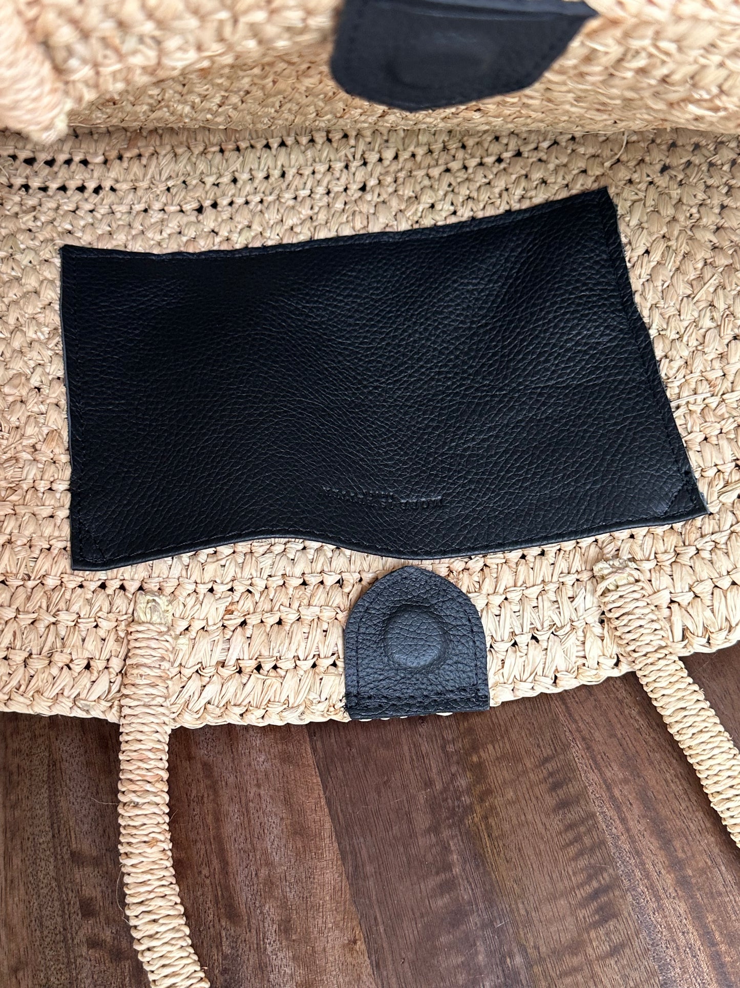 Brown Raffia Basket Bag
