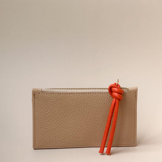 Coin Card Holder in Nappa Calfskin Camel