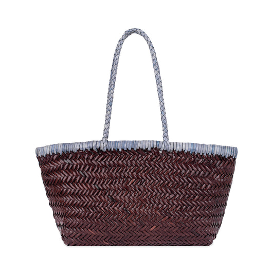 Basket Bag Burgundy and Sky