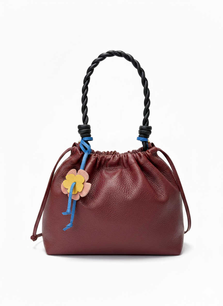 Poppy Calfskin Charm