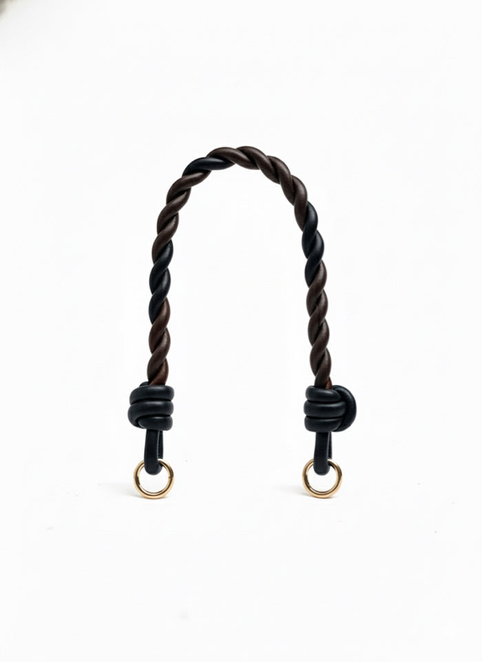 Leather Strap In Black and expresso Brown