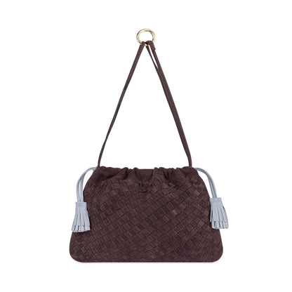 Alva Pouch in Suede in Chocolate