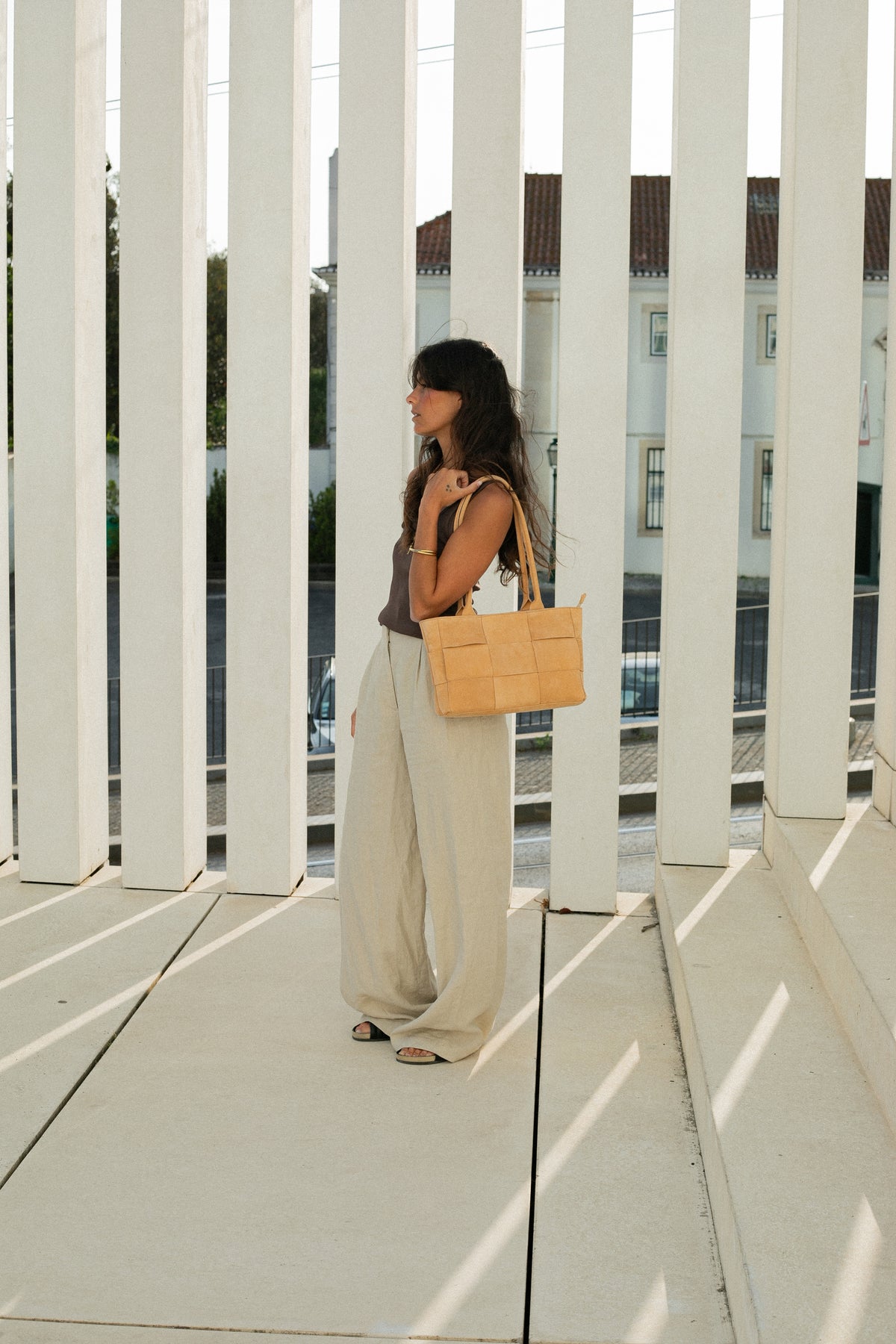 Rio Tote in Suede - Cream