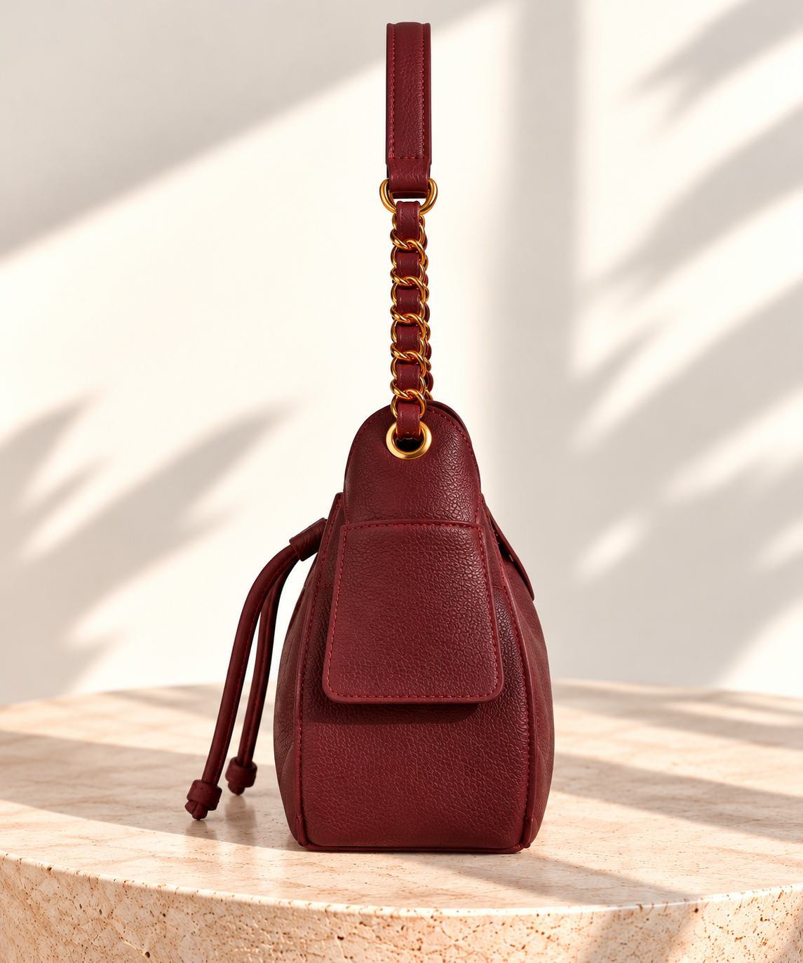 Sienna Suede Bucket Bag - Bordeaux