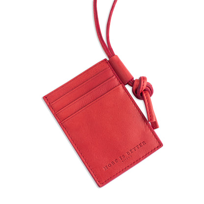 Braid card holder  Red