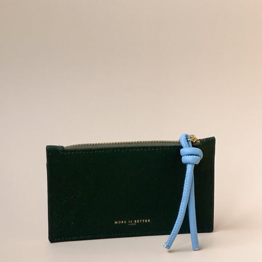 Coin Card Holder in Nappa Calfskin Forest