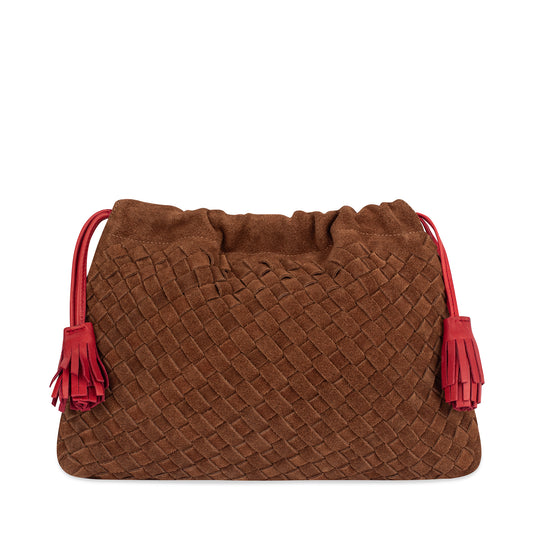 Alva Pouch in Suede in Whiskey