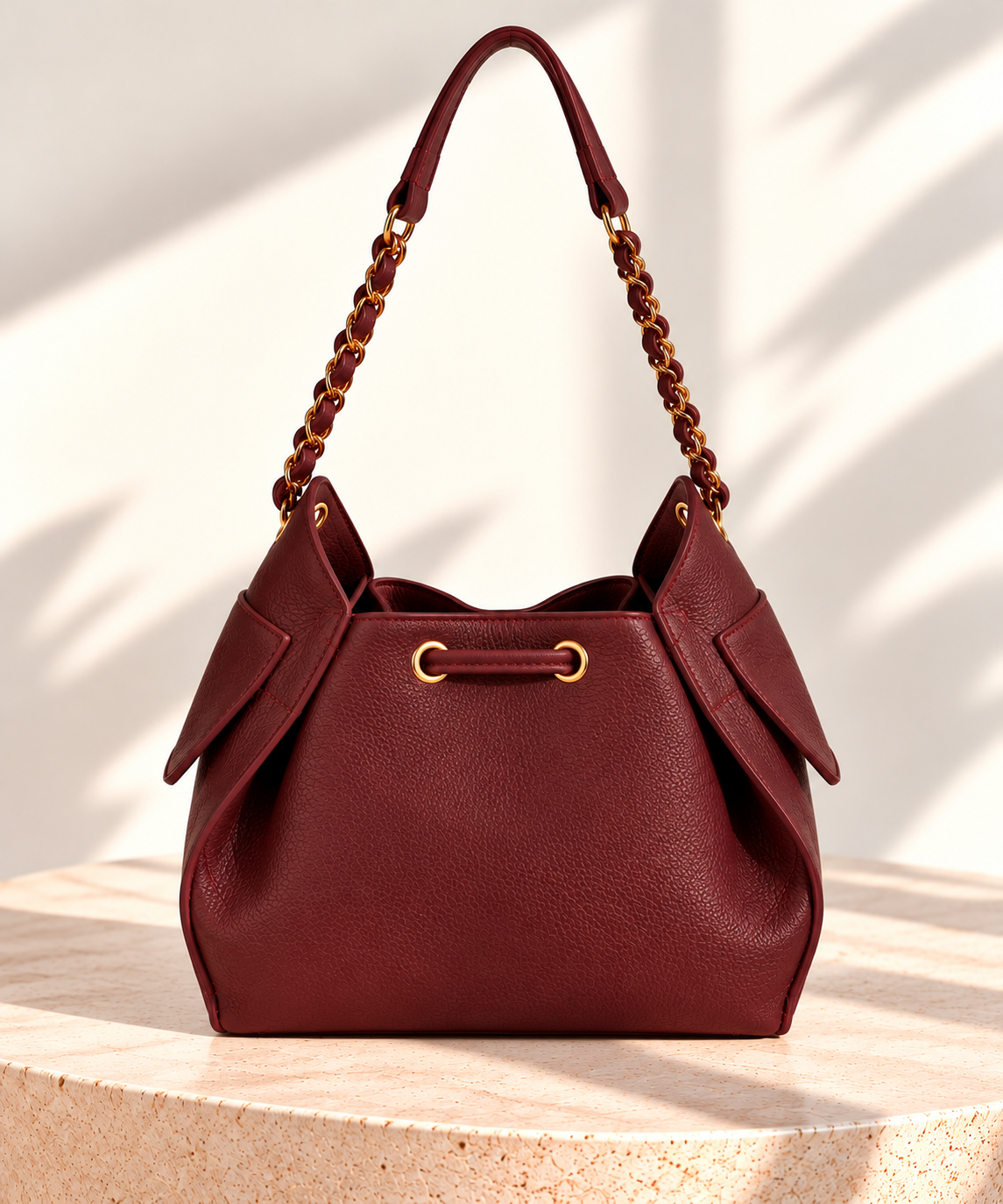 Sienna Suede Bucket Bag - Bordeuax