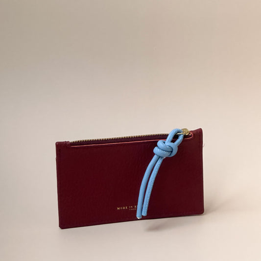 Coin card holder in nappa calfskin Bordeaux