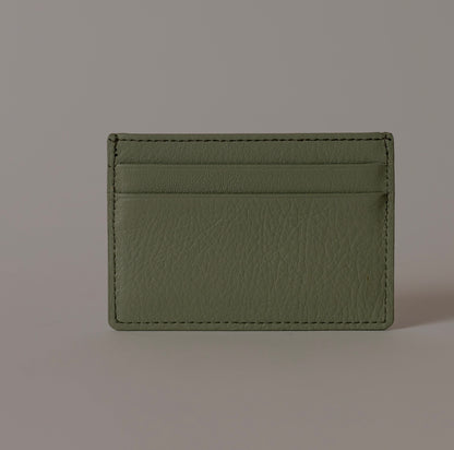 Kahky Green Card holder Nappa Calfskin