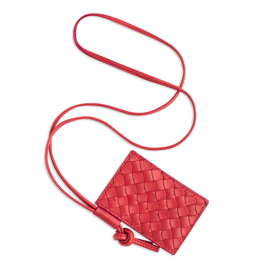 Braid card holder  Red