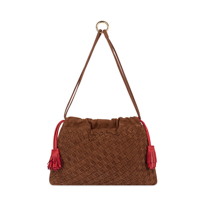 Alva Pouch in Suede in Whiskey