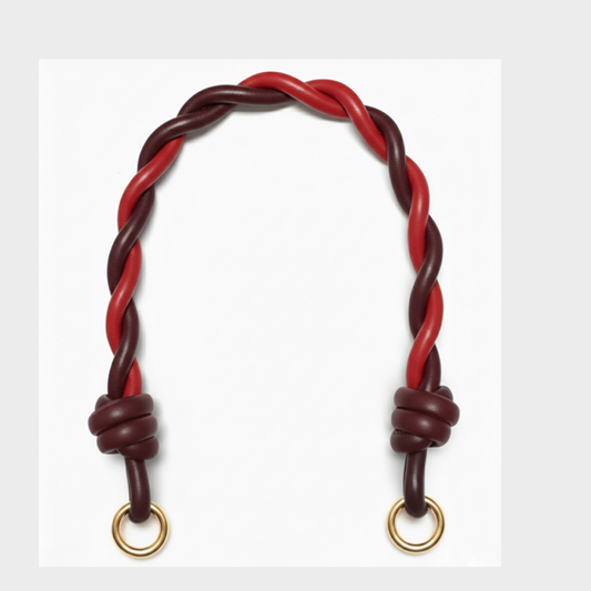 Leather strap in Burgundy and Pomdoro