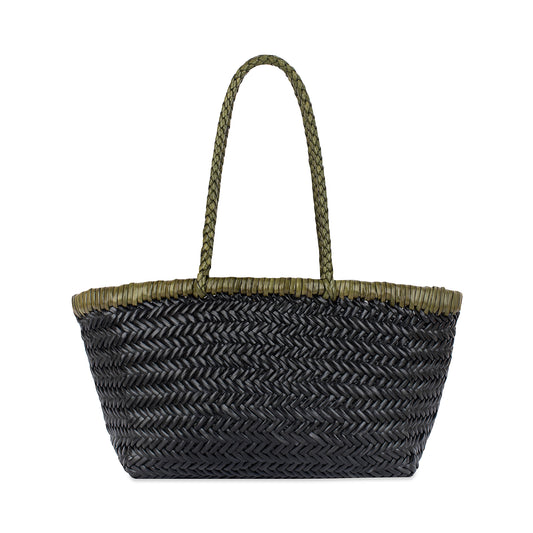 Basket bag Dark grey and olive