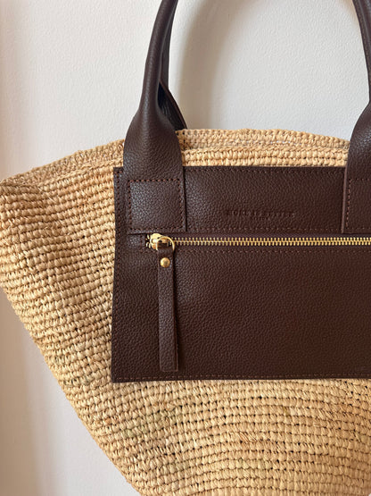 Medium Basket bag in chocolate