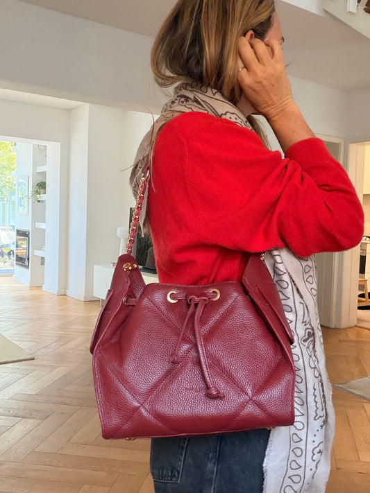 Sienna burgundy bucket Bag