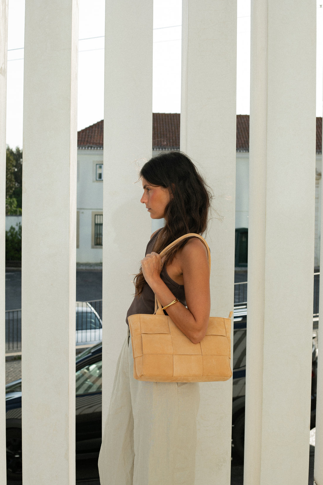 Rio Tote in Suede - Cream