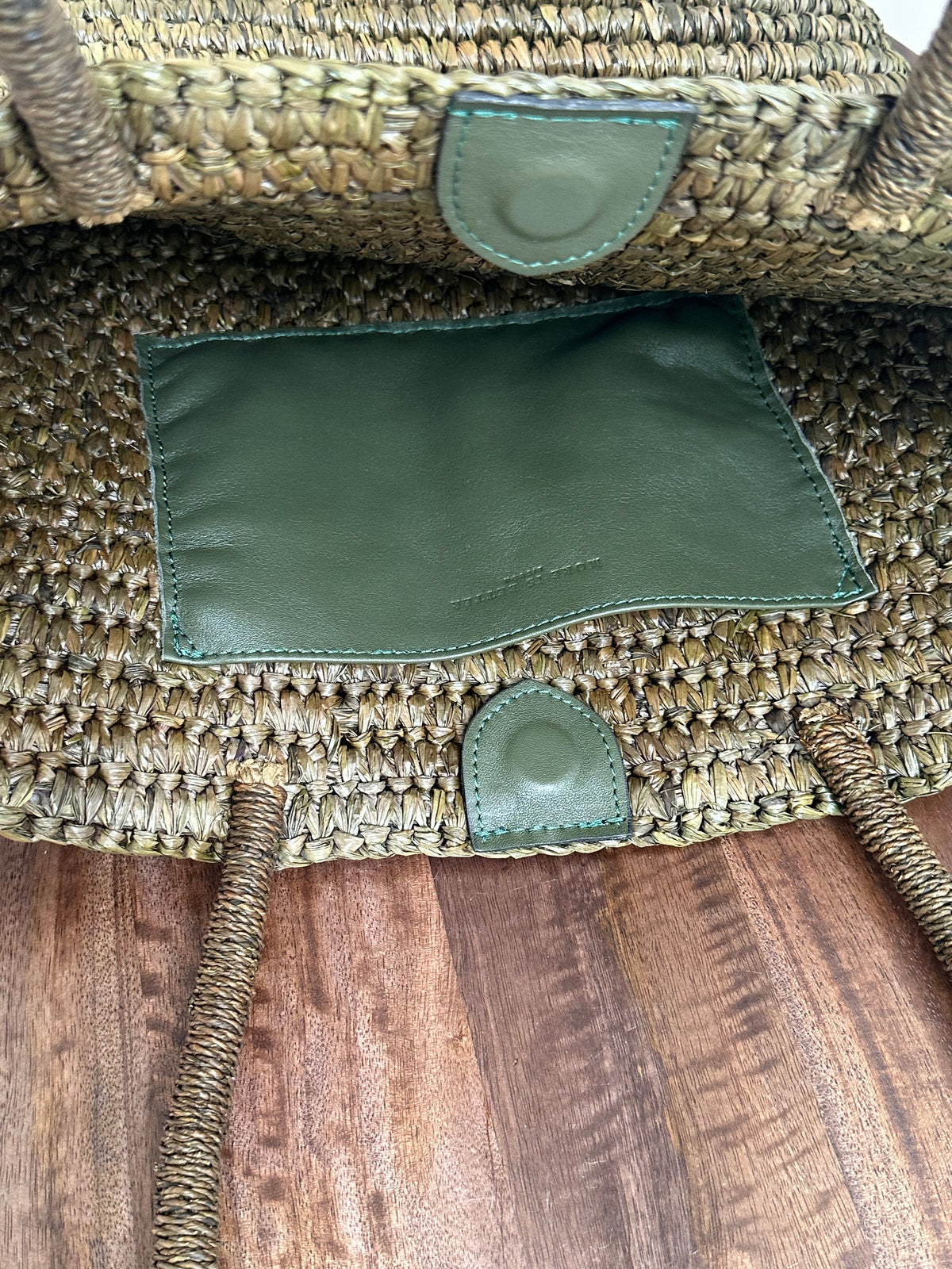 Olive Raffia Basket Bag