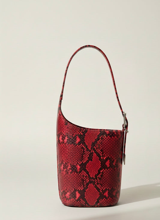 Ivy in Embossed Red Snake Cowhide Leather