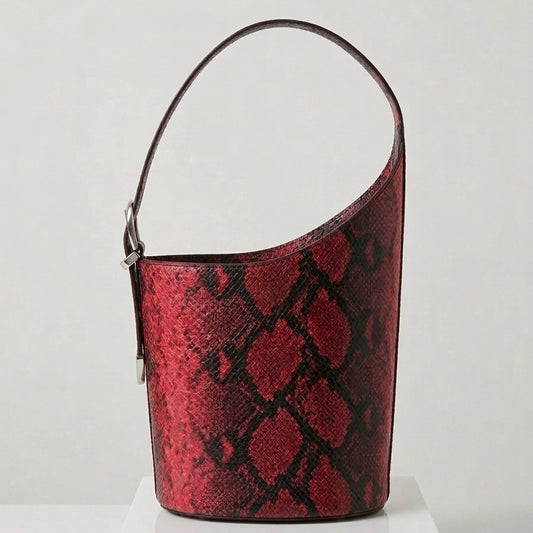 Ivy in Embossed Red Snake Cowhide Leather