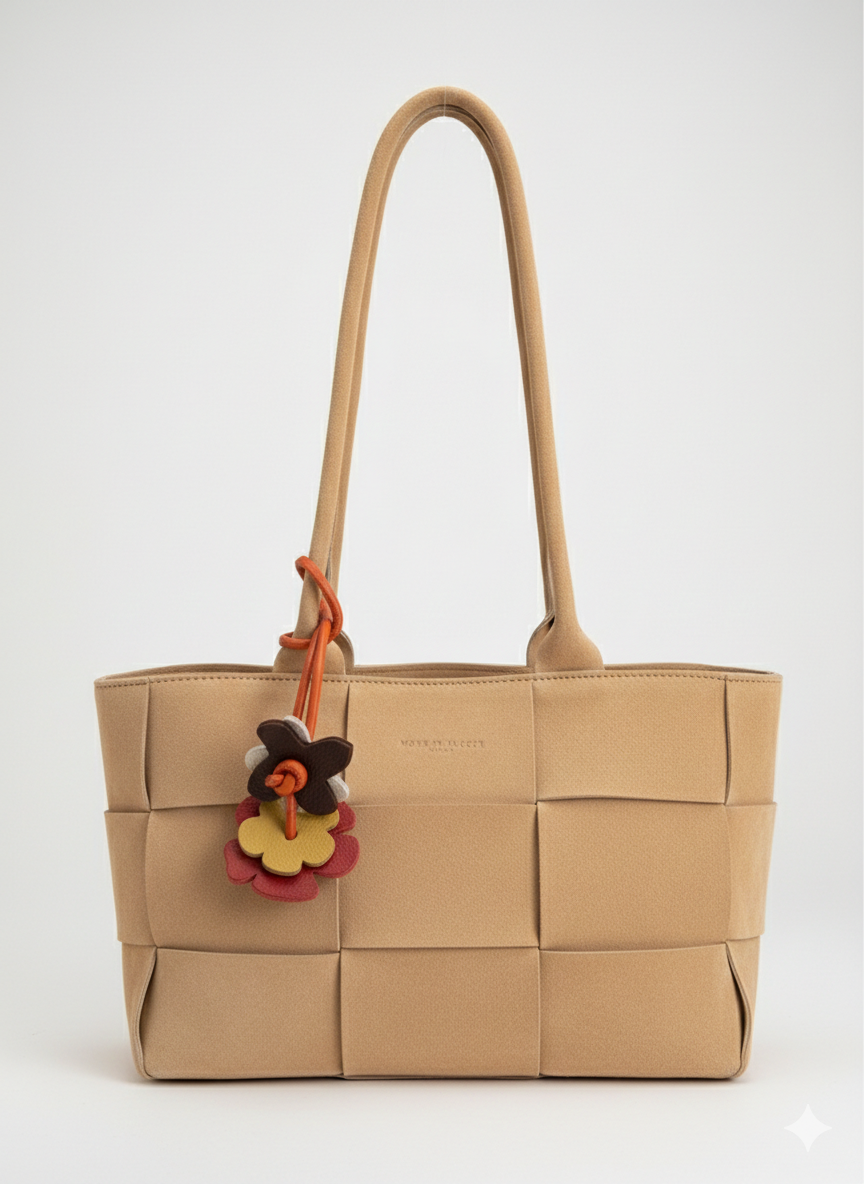 Bloom Calfskin Charm - Orange