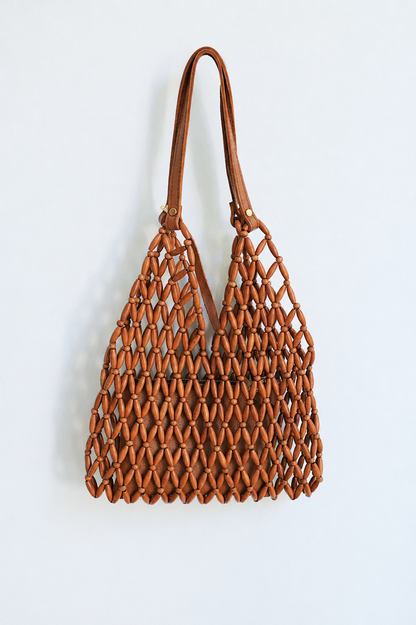 Supple beaded tote bag