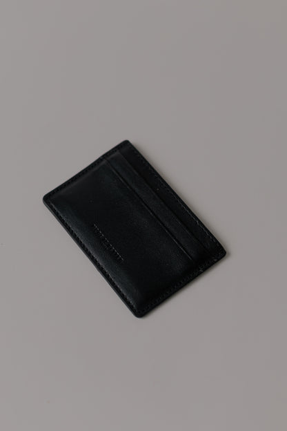 Shiny Black Card Holder Nappa Calfskin