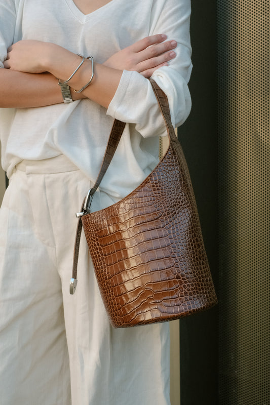 Ivy in Croco Embossed  Leather